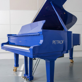 Blue grand piano